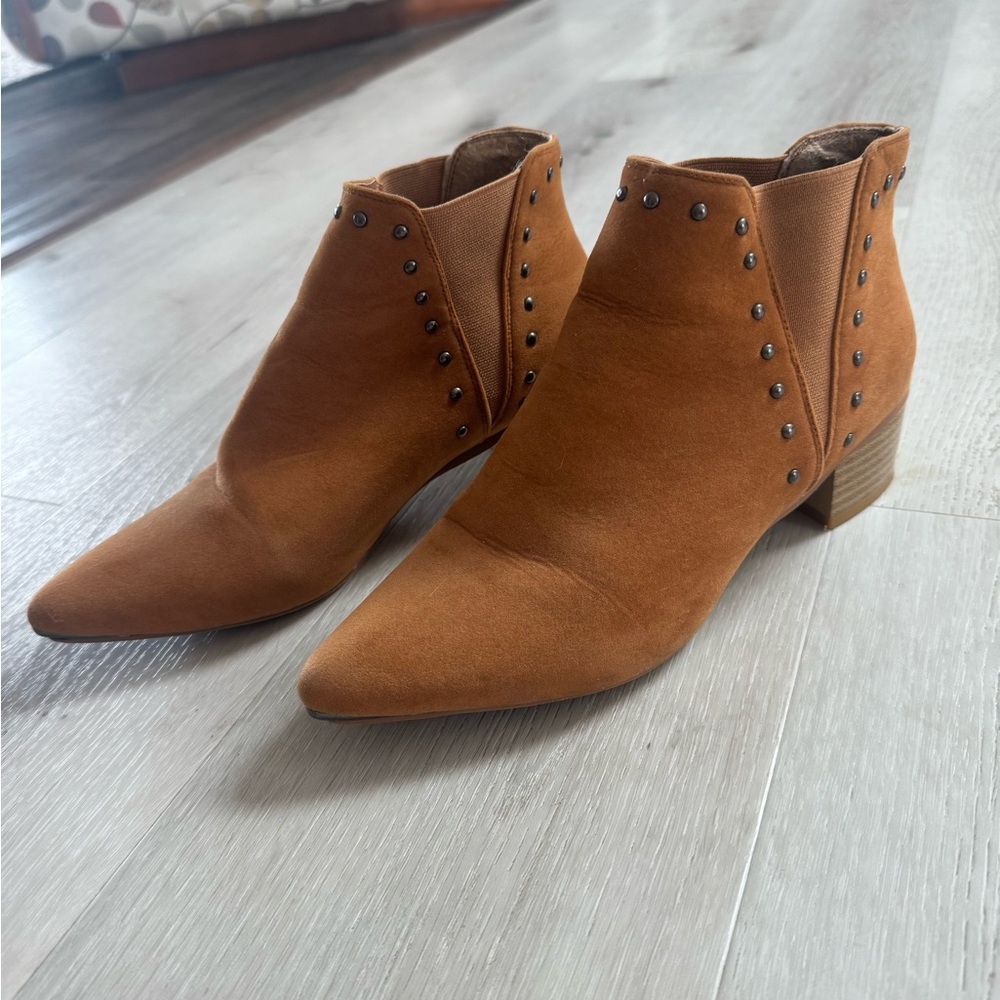 Seven7 Brown Studded Ankle Booties